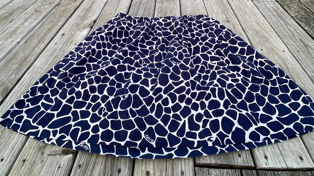 Lilly Pulitzer Giraffe Print Skirt - Blue/White - Size 14